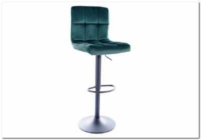 Барный стул Signal C105 VELVET зеленый/черный