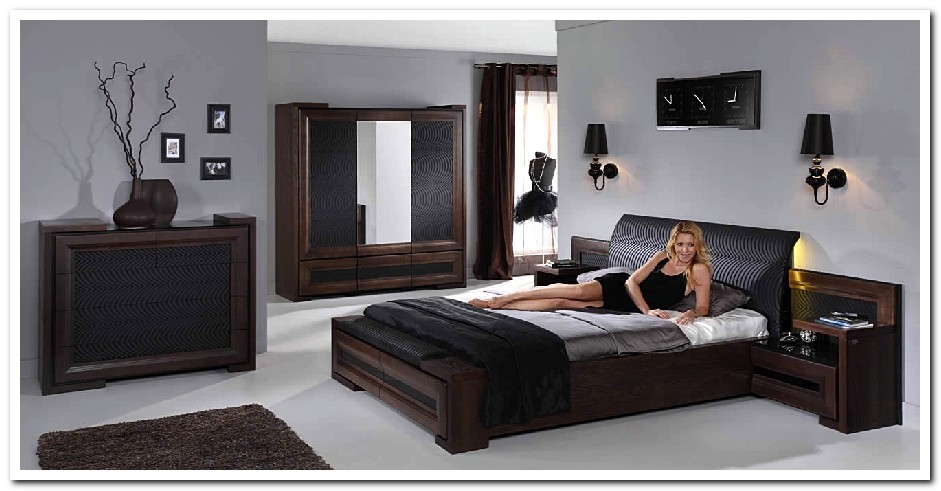 Неординарная мебель для спальни Corino фабрики Mebin в темном цвете