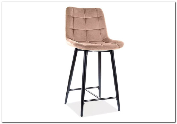 Полубарный стул Signal CHIC H-2 VELVET (бежевый/черный мат) заказать по цене 12 364 руб. в Уфе