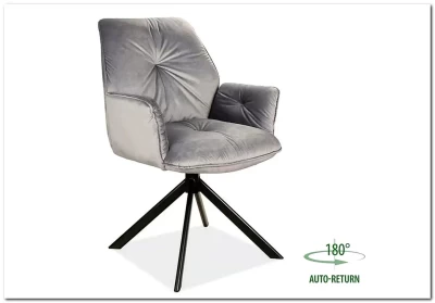 Стул кухонный Signal BOOGIE II Velvet Bluvel 14 серый/черный мат