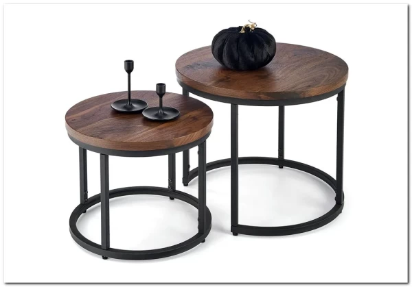 Комплект Halmar OREO 2 стола журнальных (ореховый/черный) заказать по цене 14 926 руб. в Уфе Комплект Halmar OREO 2 стола журнальных (ореховый/черный) заказать по цене 14 926 руб. в Уфе