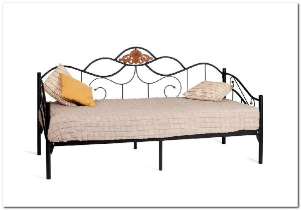 Купить Кровать Federica (mod. AT-881) 90*200 см (Day bed), красный дуб/черный с доставкой по России по цене производителя можно в магазине Другая Мебель в Уфе