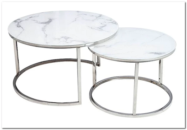 Комплект Signal ATLANTA B, 2 стола журнальных (эффект белого мрамора/хром) заказать по цене 30 330 руб. в Уфе