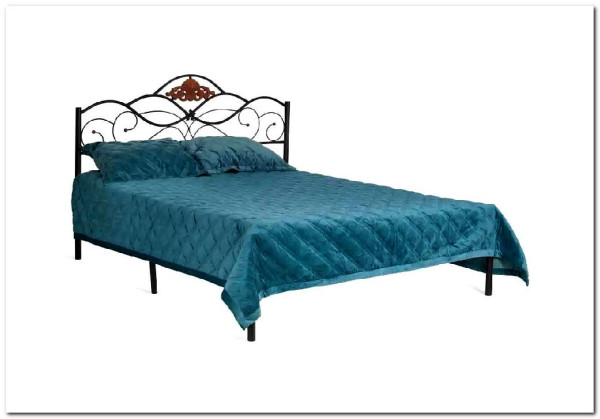 Купить Кровать Federica (mod. AT-881) 160*200 (Queen bed), красный дуб/черный с доставкой по России по цене производителя можно в магазине Другая Мебель в Уфе