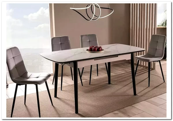 Стол обеденный Signal APOLLO 120 раскладной (белый мат/черный) заказать по цене 56 699 руб. в Уфе Стол обеденный Signal APOLLO 120 раскладной (белый мат/черный) заказать по цене 56 699 руб. в Уфе