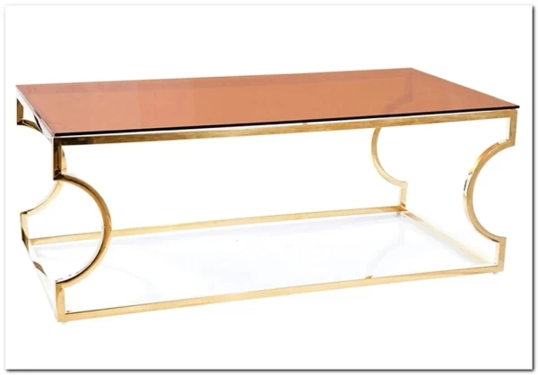 Стол журнальный Signal KENZO A (дымчатый янтарь/золотой) заказать по цене 35 145 руб. в Уфе