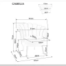 Диван SIGNAL CAMELLIA 2 Velvet Bluvel 14 (серый/золотой) заказать по цене 42 092 руб. в Уфе