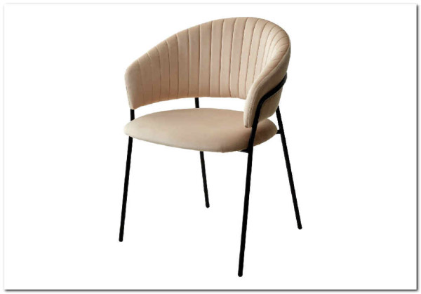 Стул ГЕММА цвет бежевый #H06 велюр / черный каркас заказать по цене 6 500 руб. в Уфе