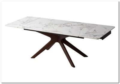 Стол EDER 160 GLOSS COLD JADE SOLID CERAMIC / Орех, ®DISAUR