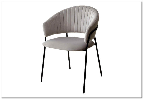 Стул ГЕММА цвет светло-серый #H09 велюр / черный каркас заказать по цене 6 500 руб. в Уфе