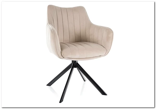 Стул кухонный Signal AZALIA Velvet Bluvel 30 поворотный (светло-бежевый/черный) заказать по цене 20 033 руб. в Уфе