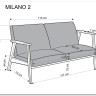 Диван HALMAR MILANO 2S tap. Castel 15 бежевый/орех заказать по цене 56 691 руб. в Уфе
