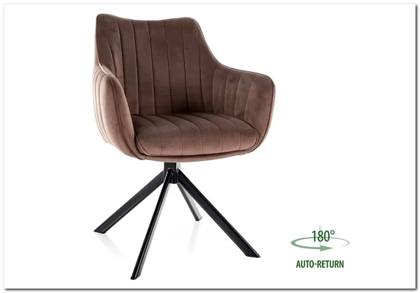 Стул кухонный Signal AZALIA Velvet Bluvel 38 поворотный (капучино/черный) заказать по цене 20 033 руб. в Уфе