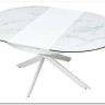 Стол TRENTO 120 HIGH GLOSS STATUARIO Белый мрамор глянцевый, керамика/ белый каркас заказать по цене 73 620 руб. в Уфе