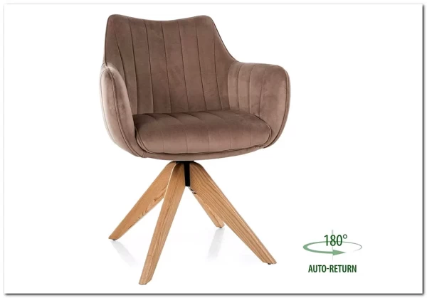 Стул кухонный Signal AZALIA D Velvet Bluvel 40 поворотный (темно-бежевый/дуб) заказать по цене 21 209 руб. в Уфе