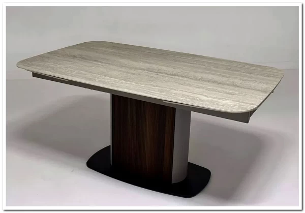 Стол DAGFINN 160 IVORY TRAVERTINE SOLID CERAMIC / Кофе / Орех, ®DISAUR заказать по цене 95 600 руб. в Уфе