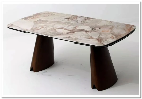 Стол IMBERT 180 GLOSS PATAGONIA, керамика на стекле/ брашированный каркас, цвет медный, ®DISAUR заказать по цене 153 300 руб. в Уфе