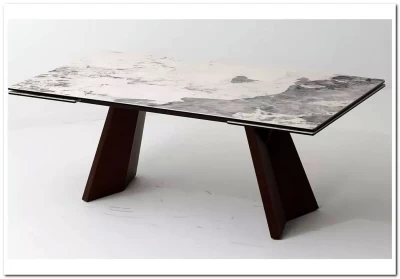 Стол BRIAN 200 MATTE PANDORA керамика на стекле/ Орех, ®DISAUR