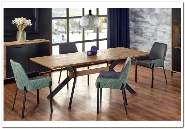 Стол обеденный Halmar BACARDI раскладной (дуб натуральный/черный) заказать по цене 69 931 руб. в Уфе