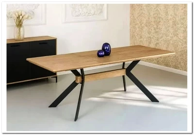 Стол обеденный Halmar BACARDI раскладной (дуб натуральный/черный)