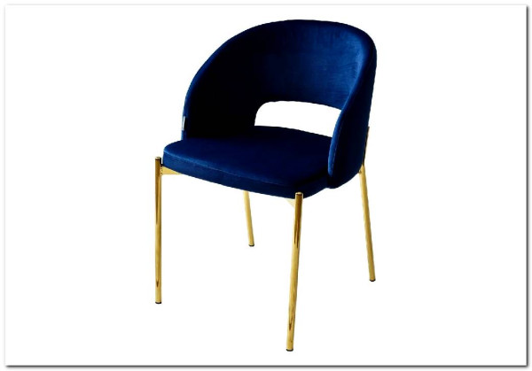 Стул AGNES BLUVEL-86 NAVY BLUE, золотой каркас заказать по цене 4 725 руб. в Уфе