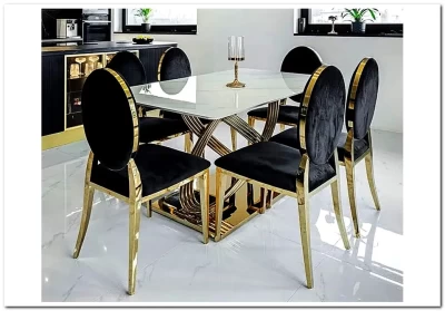 Стул кухонный SIGNAL KING Velvet Bluvel 19 (черный/золотой)
