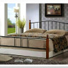 Купить Кровать AT-915 дерево гевея/металл 160*200 (Queen bed), красный дуб/черный с доставкой по России по цене производителя можно в магазине Другая Мебель в Уфе
