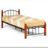Купить Кровать AT-915 дерево гевея/металл 90*200 (Single bed), красный дуб/черный с доставкой по России по цене производителя можно в магазине Другая Мебель в Уфе