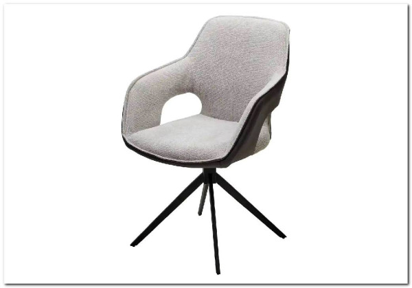 Стул ROCKS 180 град. Светло-серый Enjoy 151, ткань/ темно-серый Maison 95, PU/ черный каркас, DISAUR заказать по цене 0 руб. в Уфе