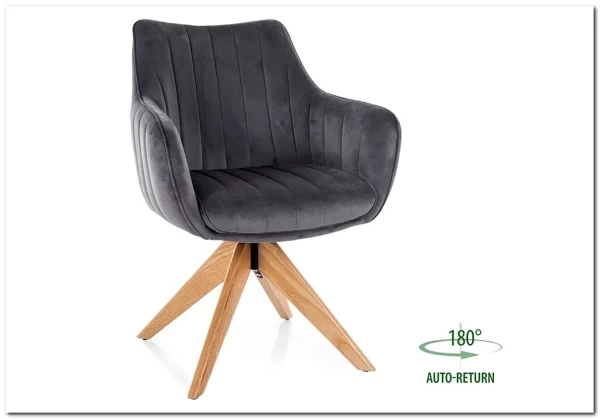 Стул кухонный Signal AZALIA D Velvet Bluvel 14 поворотный (серый/дуб) заказать по цене 21 209 руб. в Уфе Стул кухонный Signal AZALIA D Velvet Bluvel 14 поворотный (серый/дуб) заказать по цене 21 209 руб. в Уфе