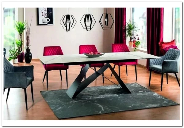 Стол обеденный Signal WESTIN III Ceramic 160 раскладной (белый/черный) заказать по цене 147 371 руб. в Уфе