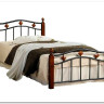 Купить Кровать AT-126 дерево гевея/металл 90*200 (Single bed), красный дуб/черный с доставкой по России по цене производителя можно в магазине Другая Мебель в Уфе