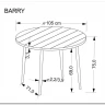 Стол обеденный Halmar BARRY 105 (орех/черный) заказать по цене 17 874 руб. в Уфе