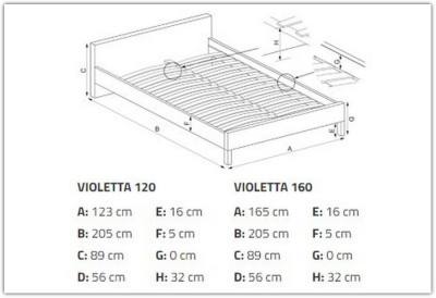 Кровать Halmar VIOLETTA (белый/черный) 160/200