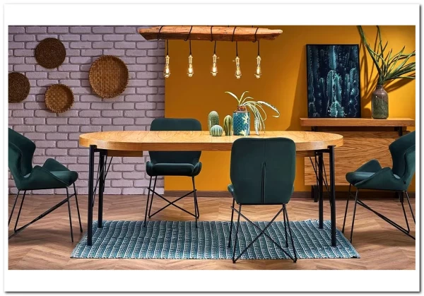 Стол обеденный Halmar INFERNO раскладной (дуб натуральный/черный) заказать по цене 139 092 руб. в Уфе