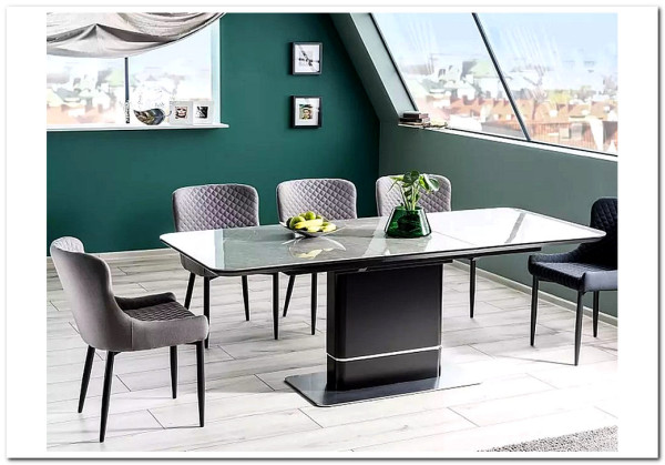 Стол PALLAS Signal Ceramic 160 раскладной серый мрамор/черный матовый заказать по цене 121 750 руб. в Уфе Стол PALLAS Signal Ceramic 160 раскладной серый мрамор/черный матовый заказать по цене 121 750 руб. в Уфе