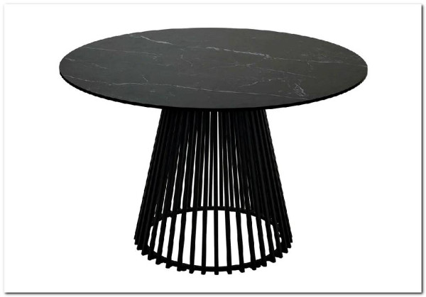 Стол TERNI 120 MATT BLACK MARBLE SOLID CERAMIC Черный мрамор матовый, керамика/Черный каркас заказать по цене 73 250 руб. в Уфе