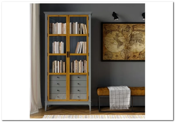 Шкаф для книг Квадро-С 220/04 из массива сосны заказать по цене 81 690 руб. в Уфе
