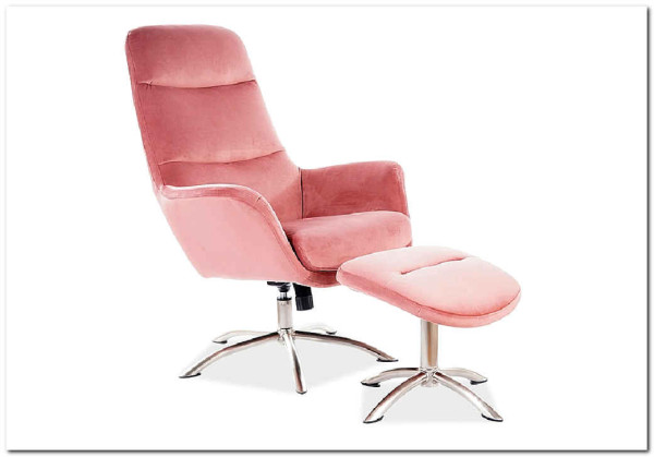 Комплект Signal NIXON VELVET BLUVEL 52 (кресло+подставка для ног) античный розовый заказать по цене 49 702 руб. в Уфе