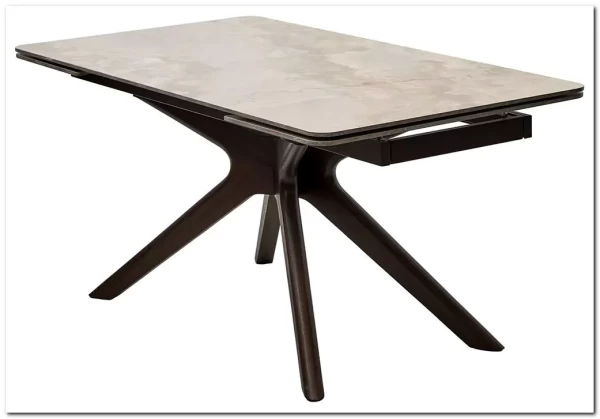 Стол ЭДЕР (EDER) 160 цвет АМБЕР ЖАДЕ (GLOSS AMBER JADE SOLID CERAMIC) / ОРЕХ, ®DISAUR заказать по цене 105 300 руб. в Уфе