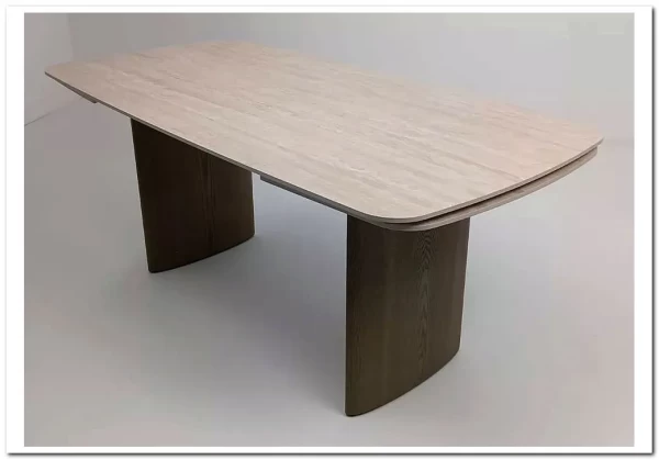 Стол CALVIN 180 MATTE ROME TRAVERTINE SOLID CERAMIC / Серый дуб, ®DISAUR заказать по цене 96 050 руб. в Уфе