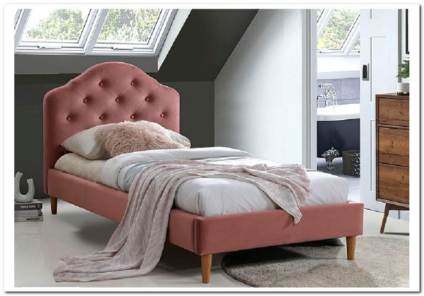 Кровать Signal CHLOE VELVET BLUVEL 52 (античный розовый/дуб) 90/200 заказать по цене 44 292 руб. в Уфе