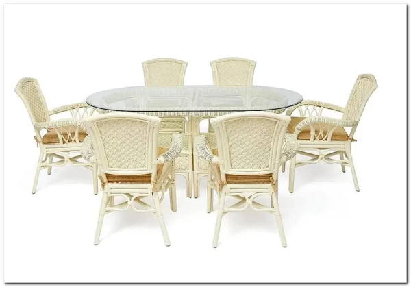 Комплект обеденный "ANDREA GRAND" (стол+6 кресел) TCH White (белый) заказать по цене 216 000 руб. в Уфе Комплект обеденный "ANDREA GRAND" (стол+6 кресел) TCH White (белый) заказать по цене 216 000 руб. в Уфе