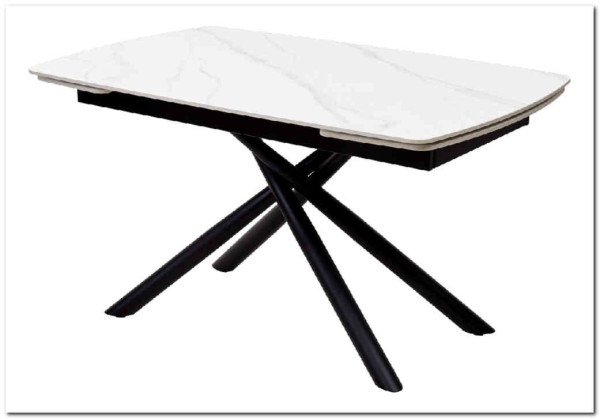 Стол RIVOLI 140 MATT WHITE MARBLE SOLID CERAMIC / BLACK заказать по цене 74 900 руб. в Уфе