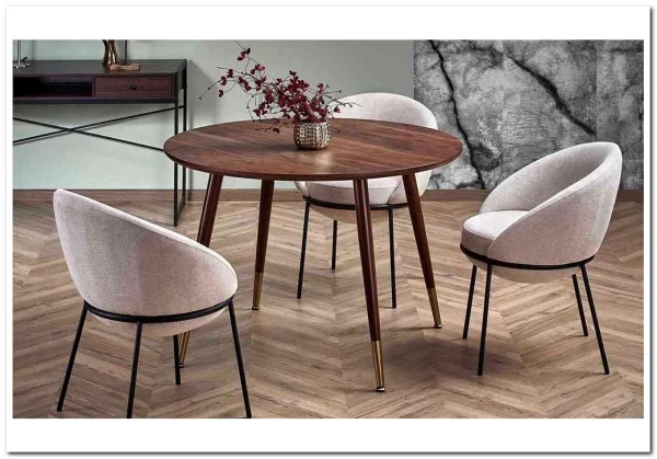 Стол обеденный Halmar DOMENICO 110 (орех/золотой) заказать по цене 24 769 руб. в Уфе