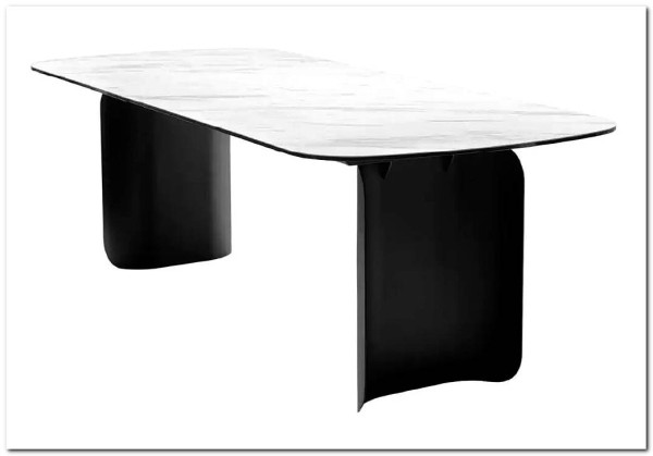 Стол NORD 240 MARBLES KL-99 Белый мрамор, итальянская керамика / черный каркас, DISAUR заказать по цене 99 000 руб. в Уфе