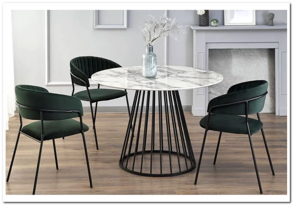 Стол обеденный Halmar BRODWAY белый мрамор/черный заказать по цене 30 047 руб. в Уфе