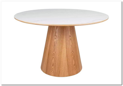 Стол обеденный Signal ANGEL Ceramic 120 (белый/дуб)