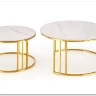 Комплект Halmar MERCURY 3, 2 стола журнальных (белый мрамор/золотой) заказать по цене 57 327 руб. в Уфе