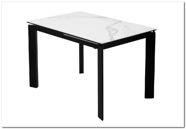 Стол CORNER 120 MATTE STATUARIO Белый мрамор матовый керамика, стекло/ черный каркас, DISAUR заказать по цене 59 400 руб. в Уфе